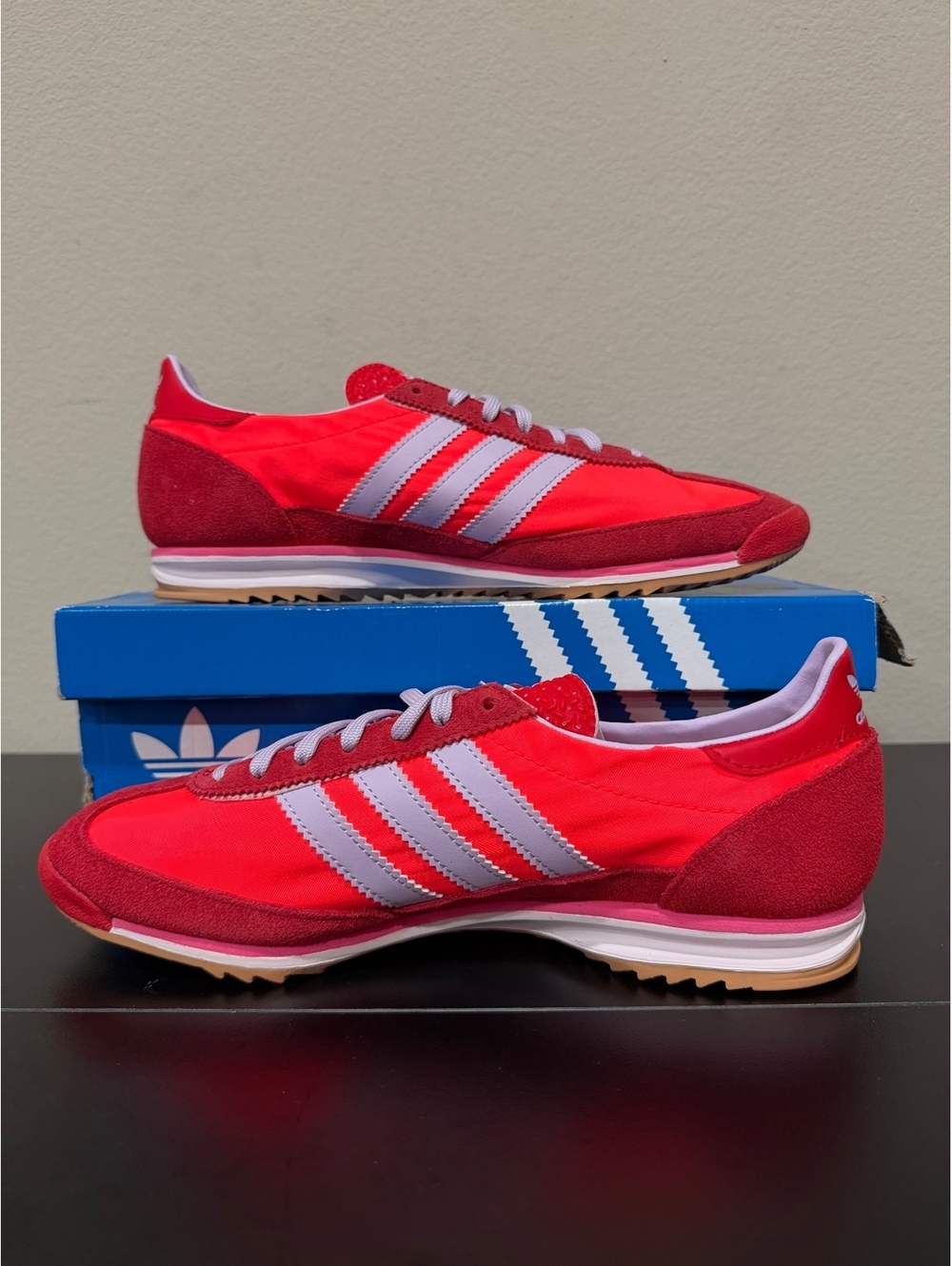 Size 10 - Adidas Women’s SL72 OG “Solar Red Lavender” - Picture 2 of 6